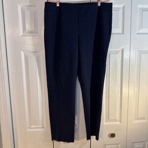 Chicos Pants Womens Size 2.5 Ankle Navy Blue Pull On Slim Leg Stretch Comfort